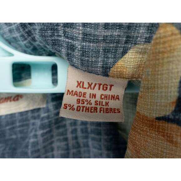 Tommy Bahama Shirt Mens XLX Blue Floral Print Silk Short Sleeve Beach Hawaiian - Picture 2 of 10